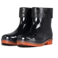 鑫金鹰雨靴Q201K 低筒黑色皮口