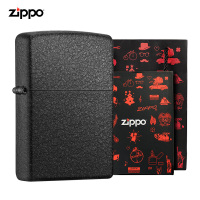 ZIPPO芝宝官方原装正版ZIPPO打火机236黑裂漆原装礼盒套装ZCBEC-63