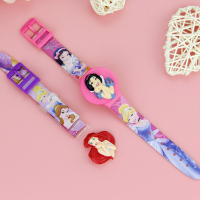 迪士尼儿童手表女孩女童幼儿玩具表数字显示日历月份表盖可换白雪公主电子表