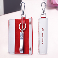 777(THREE SEVEN) 两件套优质碳钢指甲刀 耳挖勺 高级PU皮套 TSG-1910 白色