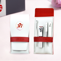 777(THREE SEVEN) 四件套（中号指甲刀 指甲锉 耳挖 美容镊）银色 TSG-1904