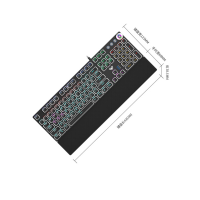 狼蛛(AULA)F2088机械键盘 有线键盘 游戏键盘 104键混光 赛博朋克 宏编程 电脑键盘 黑色 青轴