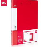 得力(deli)A4双强力夹文件夹 加厚诗朗诵签约夹板 试卷资料夹子 64511红色