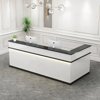 曾辉烤漆收银台简约现代小型吧台转角奶茶饭店商场服装店公司高档前台200*60*100cm 003