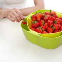 美的(Midea) FP25P01G 创意餐具水果盘家用双层沥水篮 生活日用