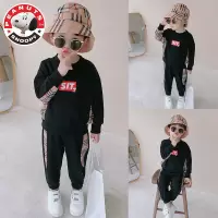 史努比(SNOOPY)男童套装秋季新款中小儿童洋气卫衣运动套装AE017-HCB247