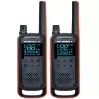 摩托罗拉(Motorola) T82 409M 20个信道 121个静音码 免提模式 2只装 公众对讲机 公众对讲机 黑色