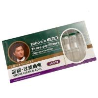 ZOBO正牌烟嘴过滤器一次性抛弃型三重过滤嘴男女士双中细烟具