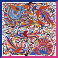 aurora 90×90cm爱马仕台版印方巾多款花色可选 真丝