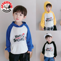 史努比(SNOOPY)童装男童卫衣连帽新款春秋装儿童洋气撞色上衣潮AE038-HCB199