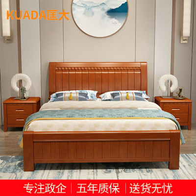 匡大 床 实木框架床接待床1.5*2米床+床头柜2个+10公分棕垫 KDT528