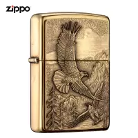 之宝(Zippo)打火机 高山鹰 拉丝黄铜徽章 商务机型 20854 煤油防风火机