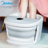 美的(Midea)泡脚桶折叠足浴盆 自动恒温加热家用洗脚盆按摩泡脚盆 智能无线遥控 MKAJ0101 星空灰