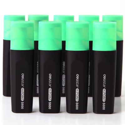 得力deli荧光笔S600糖果彩色荧光记号笔涂鸦笔固体创意水彩笔可选颜色 /绿茶(30支)