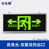 安全出口指示牌夜光悬挂式 双面 方向可留言