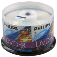 飞利浦光盘4.7G DVD-R 16X DVD刻录盘 50片/桶 12桶/箱