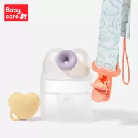 babycare安抚奶嘴新生婴儿鸭嘴奶嘴仿真母乳实感3个月宽口径奶嘴[S]斯塔尔爱心-洛克黄(带奶嘴链)