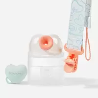 babycare安抚奶嘴新生婴儿鸭嘴奶嘴仿真母乳实感3个月宽口径奶嘴[S]斯塔尔爱心-浅嗬绿(带奶嘴链)