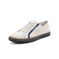 百丽ins潮小白鞋男2021夏新摔纹牛皮革男休闲潮流板鞋B61Z6BM1