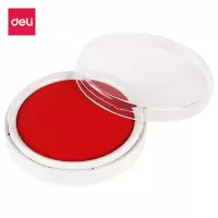 得力 透明圆形财务快干印台印泥 办公用品 1*高效快干印油(红)+1*快干印台