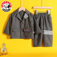 史努比(SNOOPY)儿童西装套装男童西服春秋季新款韩版休闲儿童西装西服两件套AE084-HCB317