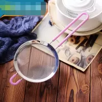 多功能漏网 面粉过滤器 手持面粉筛 糖粉筛滤网 烘焙工具 12cm粉色过滤网