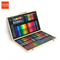 优必利 儿童学生绘画套装 180件木盒彩色画笔套装礼物 水彩笔彩铅油画棒画画套装 TB180