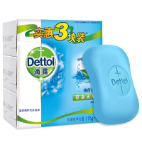 滴露(Dettol)健康香皂99%抑菌除螨男女皂洗手洗澡洗脸 海洋酷爽 115g*3块(单位:件)