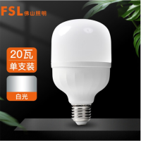 佛山照明(FSL) LED灯泡 20W E27大螺口 6500K 白光柱形炫风