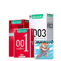 冈本OK避孕套-0.03白金超薄避孕套避育003隐形裸入安全套男用003正品 计生 bytt 001白金装17片