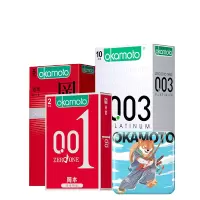 冈本OK避孕套-0.03白金超薄避孕套避育003隐形裸入安全套男用003正品 计生 bytt 001白金装17片