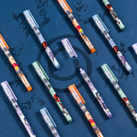 得力 33883 火影忍者直液式走珠笔0.5mm全针管(黑)(4支/盒)