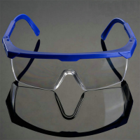 蓝白防护抗冲击护目眼镜