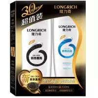隆力奇黑亮黑芝麻柔顺清爽清洁洗发露套装400ml+200ml
