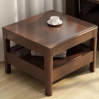 质凡实木茶几沙发配套方形茶几胡桃木色茶几