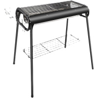 聊客 户外加厚烧烤炉套装 烤炉 酒精块 炭 不沾键盘 一次性手套 串串器 硅胶刷 食品夹 竹签 不锈钢烤盘 调料罐