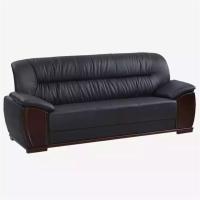 伟豪 现代简约办公室真皮沙发 商务会客接待办公沙发 三人位沙发