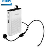 飞利浦(PHILIPS) 便携式扩音器小蜜蜂大功率教学专用导游腰挂扩音喇叭话筒腰麦插卡音箱播放器SBM200象牙白(新)