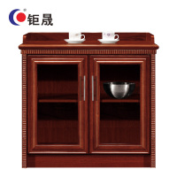 自营钜晟 油漆茶水柜0.84米两门茶水柜 JS-JP10 胡桃色(W840mm*D400mm*H800mm)