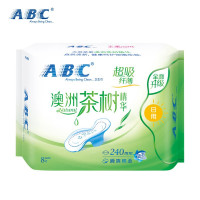 ABC澳洲茶树卫生巾 超吸纤薄日用240mm网感棉柔表层8片 n81 6包