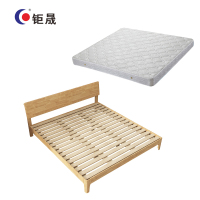 自营钜晟 新中式实木床1.5米商务办公接待床宿舍床+20CM床垫JS-MBC-1500-1