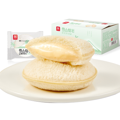 [a1口袋面包]雪山熔岩早餐面包一整箱椰奶味夹心小面包营养学生餐休闲零食饱腹