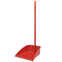 茗申木柄塑料垃圾铲 红色
