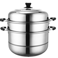 不锈钢三层家用蒸锅10L