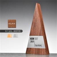 浩酷(HOCO) 金字塔木质奖杯年会纪念品定制刻字logo周年会议奖杯定制 实木 无贴片 gk