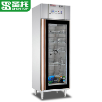 圣托(Shentop)臭氧热风循环消毒柜 全无磁不锈钢单门 中温烘干保洁柜 商用饭馆酒店食堂消毒碗柜 YTP600-D5