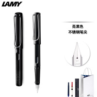 凌美(LAMY) Safari 钢笔 墨水笔商务办公用笔 亮黑色EF尖 亮黑色