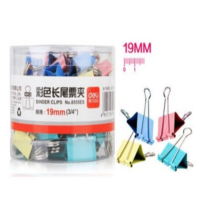 得力 彩色长尾票夹19mm 8555-5# 混40只/筒 2筒装 货期5-10天