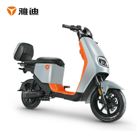 雅迪新款DE2电自锂电48v24Ah电动自行车都市骑行电瓶车100公里长续航男女通用款电动车磬石灰石墨烯锂电-炫彩尾箱版