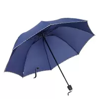 尼诺里拉(NINORIVA) 加固强力拒水雨伞素雅拷边三折伞 NG0322 深蓝色